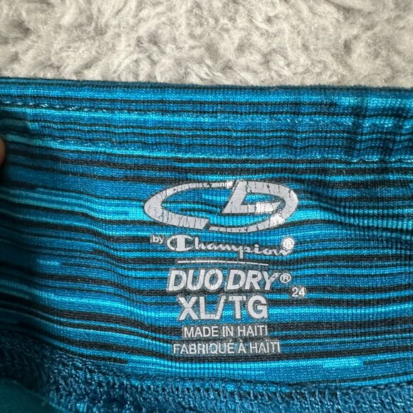CHAMPION Duo Dry Workout Leggings XL BLUE SPACEDYE Athletic Stretch Leggings - Picture 6 of 11